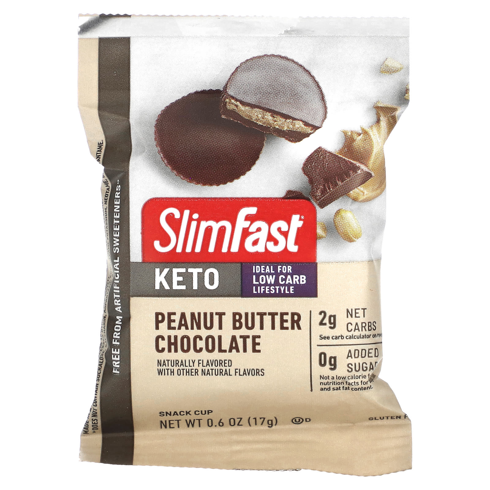 SlimFast, Keto Snack Cup, шоколад с арахисовой пастой, 14 шт., 17 г (0,6 унции)