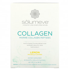 Solumeve, пептиды коллагена с витамином C и гиалуроновой кислотой, со вкусом лимона, 30 пакетиков по 5,37 г (0,19 унции)
