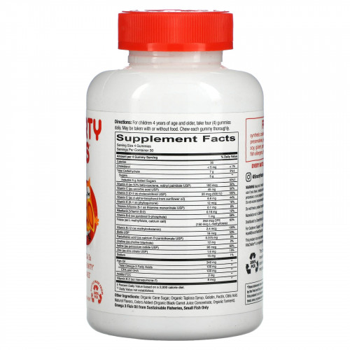 SmartyPants, мультивитаминная добавка для детей с омега-3 кислотами, с клубничным, банановым, апельсиновым и лимонным вкусом, 120 жевательных таблеток