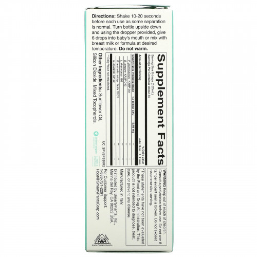 SmartyPants, Детский пробиотик, 0–24 месяца, без добавок, 8 мл (0,27 жидк. Унции)