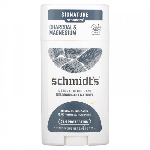 Schmidt's, Натуральный дезодорант, древесный уголь и магний, 75 г (2,65 унции)