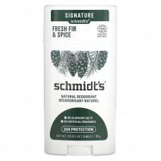 Schmidt's, Натуральный дезодорант, свежая ель и специи, 75 г (2,65 унции)