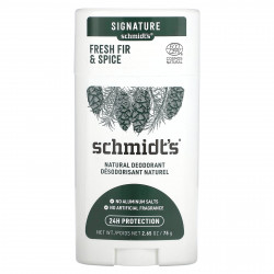 Schmidt's, Натуральный дезодорант, свежая ель и специи, 75 г (2,65 унции)