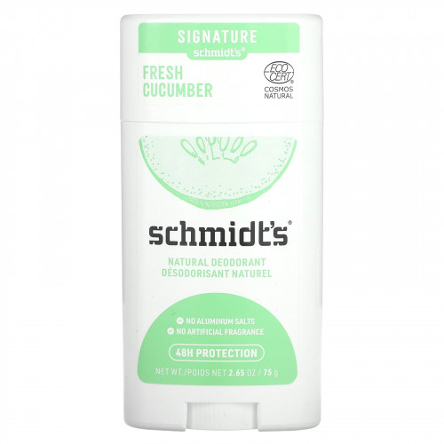 Schmidt's, Натуральный дезодорант, свежий огурец, 75 г (2,65 унции)