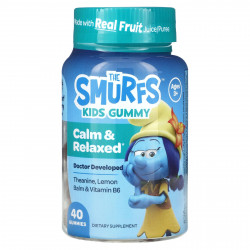 The Smurfs, The Smurfs, Kids Gummy, Calm & Relaxed, Smurf Berry, для детей от 3 лет, 40 жевательных таблеток