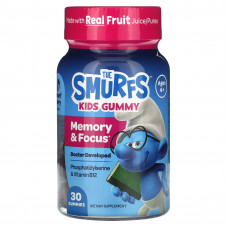 The Smurfs, The Smurfs, жевательные мармеладки для памяти и концентрации для детей, смурфики, для детей от 4 лет, 30 жевательных таблеток