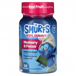 The Smurfs, The Smurfs, жевательные мармеладки для памяти и концентрации для детей, смурфики, для детей от 4 лет, 30 жевательных таблеток
