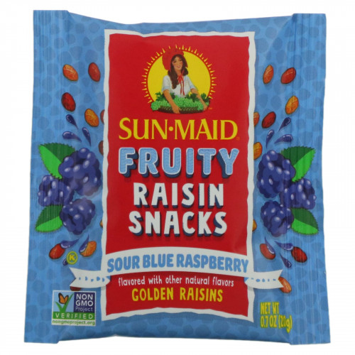 Sun-Maid, Фруктовый изюм, кислая голубая малина, 7 пакетиков по 20 г (0,7 унции)