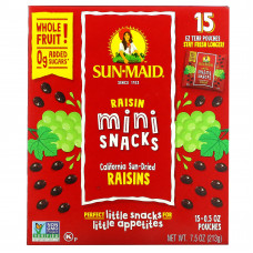 Sun-Maid, Снеки с изюмом, 15 пакетиков, 14 г (0,5 унции)