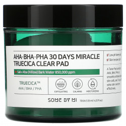 SOME BY MI, AHA / BHA / PHA 30 Days Miracle Truecica Clear Pad, 70 тампонов, 125 мл (4,22 жидк. Унции)