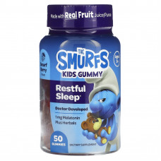 The Smurfs, детские жевательные таблетки, для спокойного сна, для детей от 3 лет, ягодный вкус, 50 жевательных таблеток
