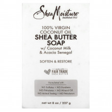 SheaMoisture, мыло из 100% кокосового масла первого отжима и масла ши, 230 г (8 унций)