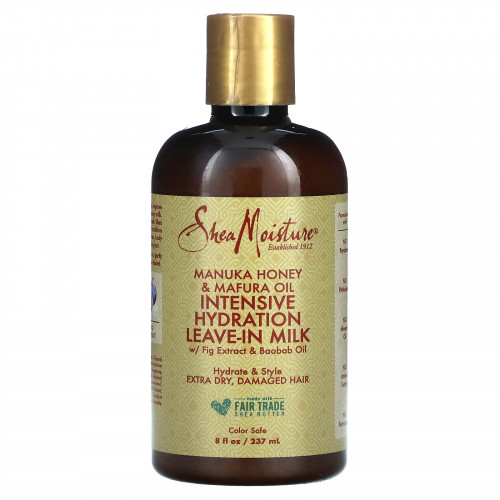 SheaMoisture, Несмываемое молочко для интенсивного увлажнения с экстрактом инжира и маслом баобаба, 237 мл (8 жидк. Унций)