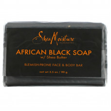 SheaMoisture, африканское черное мыло с маслом ши для устранения несовершенств кожи лица и тела, 99 г (3,5 унции)