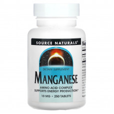 Source Naturals, марганец, 10 мг, 250 таблеток
