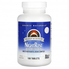 Source Naturals, Sleep Science, NightRest с мелатонином, 100 таблеток