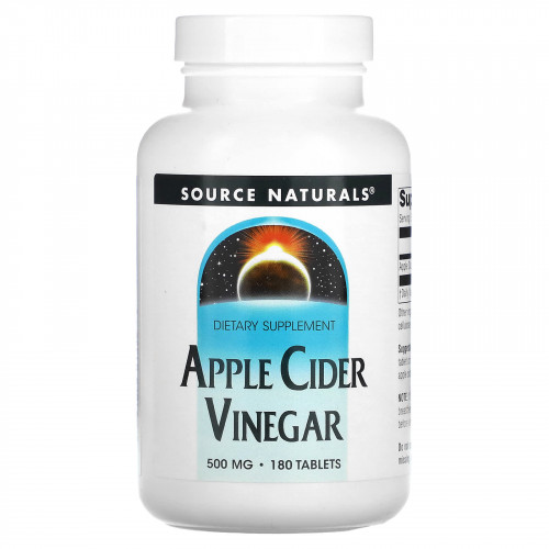 Source Naturals, яблочный уксус, 500 мг, 180 таблеток