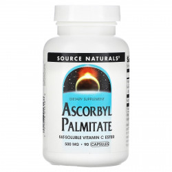 Source Naturals, аскорбил пальмитат, 500 мг, 90 капсул