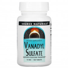 Source Naturals, Ванадила сульфат, 10 мг, 100 таблеток