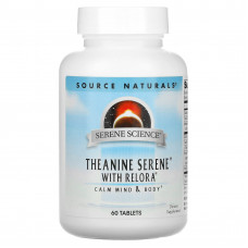 Source Naturals, Serene Science, Theanine Seren, теанин с комплексом Relora, 60 таблеток