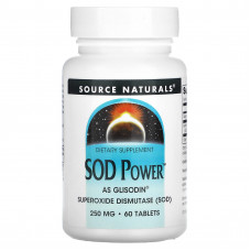 Source Naturals, SOD Power, 250 мг, 60 таблеток
