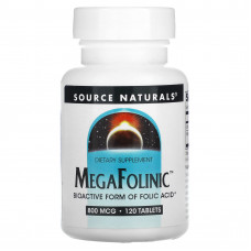 Source Naturals, MegaFolinic, 800 мкг, 120 таблеток