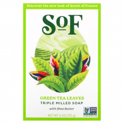 SoF, Green Tea, Кусковое мыло французского измельчения с органическим маслом ши, 6 унций (170 г)