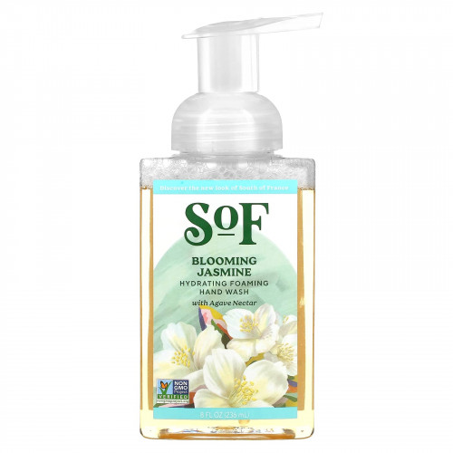 SoF, увлажняющая пенка для мытья рук с нектаром агавы, цветущий жасмин, 236 мл (8 жидк. унций)