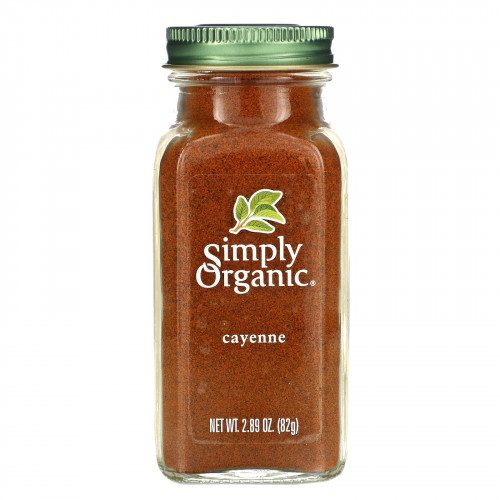 Simply Organic, кайенский перец, 82 г (2,89 унции)