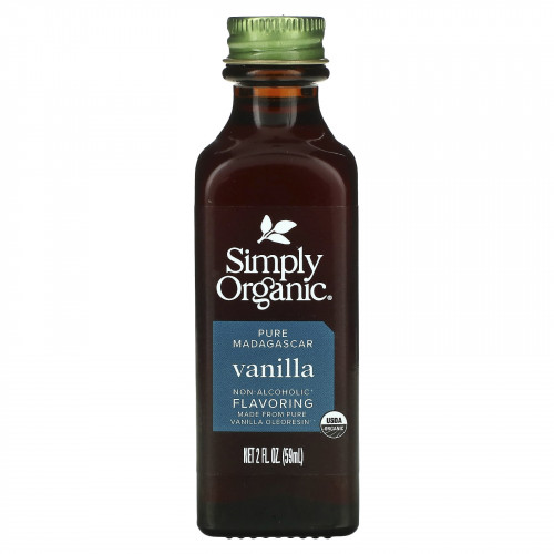 Simply Organic, Мадагаскарсая ваниль, безалкогольный ароматизатор, выращено на ферме, 2 жидких унций (59 мл)