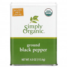 Simply Organic, Молотый черный перец, 113,4 г (4 унции)