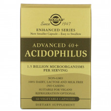 Solgar, Advanced 40+ Acidophilus, 60 растительных капсул