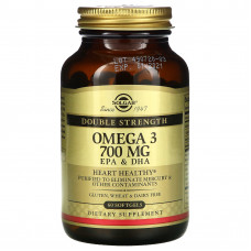 Solgar, омега-3, ЭПК и ДГК, двойной концентрации, 700 мг, 60 капсул