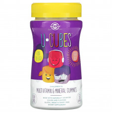 Solgar, U-Cubes, жевательные конфеты для детей с мультивитаминами и микроэлементами, вишня и апельсин, 60 шт.