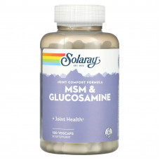 Solaray, МСМ и глюкозамин, 180 вегетарианских капсул