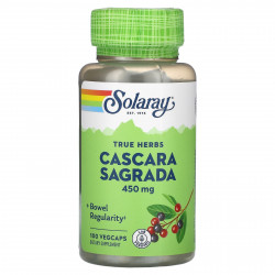 Solaray, каскара, натуральные травы, 450 мг, 100 растительных капсул