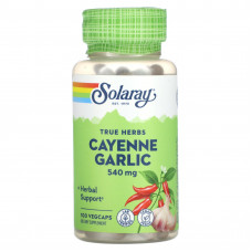 Solaray, True Herbs, кайенский чеснок, 540 мг, 100 вегетарианских капсул