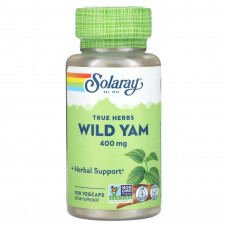 Solaray, True Herbs, дикий ямс, 400 мг, 100 вегетарианских капсул