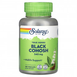 Solaray, True Herbs, черный кохош, 540 мг, 180 вегетарианских капсул
