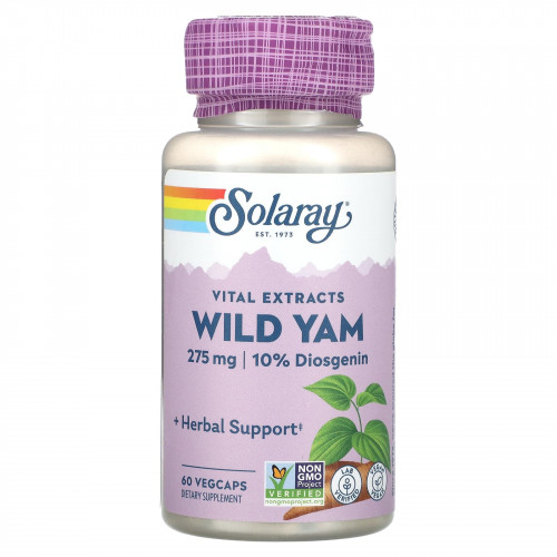 Solaray, Vital Extracts, дикий ямс, 275 мг, 60 капсул в растительной оболочке