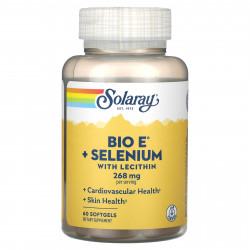 Solaray, Bio E, витамин Е с селеном и лецитином, 60 капсул