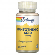 Solaray, Пантотеновая кислота, 250 мг, 100 капсул