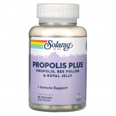 Solaray, Propolis Plus, прополис, пчелиная пыльца и маточное молочко, 90 растительных капсул