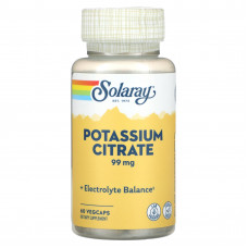 Solaray, Цитрат калия, 99 мг, 60 вегетарианских капсул