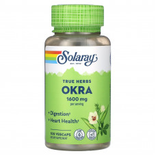 Solaray, True Herbs, бамия, 400 мг, 100 растительных капсул