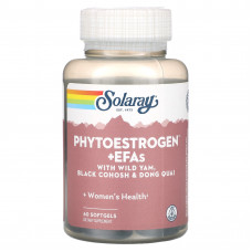 Solaray, Фитоэстроген с незаменимыми жирными кислотами, с диким ямсом, черным кохошем и донг-квай, 60 мягких таблеток