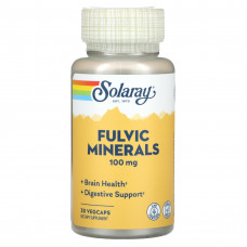 Solaray, Fulvic Minerals, 100 мг, 30 растительных капсул