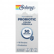 Solaray, Формула с пробиотиком для толстой кишки Mycrobiome, 50 млрд, 30 растительных капсул