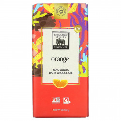 Endangered Species Chocolate, Плитка темного шоколада, апельсин, 60% какао, 85 г (3 унции)