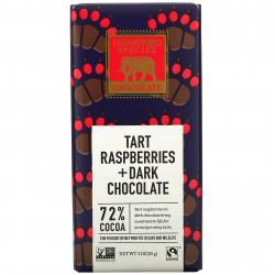 Endangered Species Chocolate, плитка темного шоколада с малиной, 72% какао, 85 г (3 унции)
